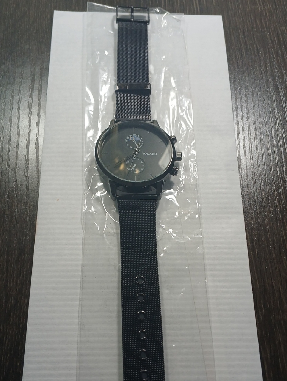 Black Mesh Strap Chronograph Watch